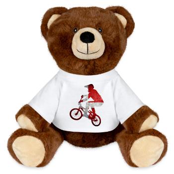 Danish Flag Moto Rider - MiniFeet® RecycelBär® Teddy Bear Brown - white - Front