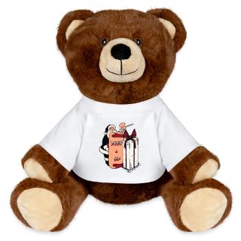 Santa plays paintball with wrap and go method - MiniFeet® RecycelBär® Teddy Bear Brown - white - Front