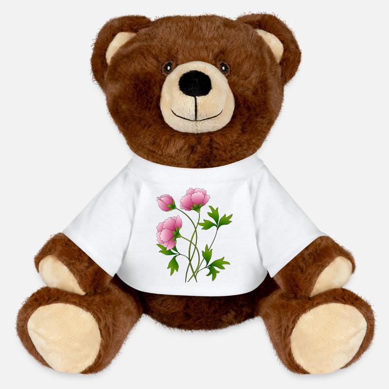Blomster - MiniFeet® RecycelBär® i brun - hvid