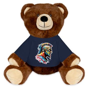Spartan / Warrior / Fighter / Ancient / Sparta - MiniFeet® RecycelBär® Teddy Bear Brown - french navy - Front
