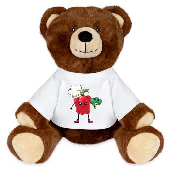 Peppers, Vegetables, Cook, Hobby Chef, Broccoli - MiniFeet® RecycelBär® Teddy Bear Brown - white - Front