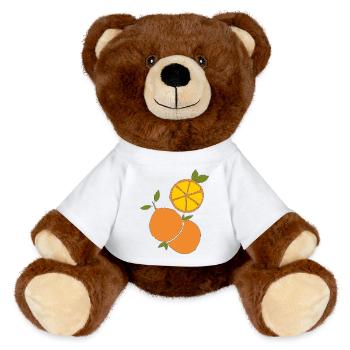 orangen - MiniFeet® RecycelBär® Braun - Weiß - Vorne