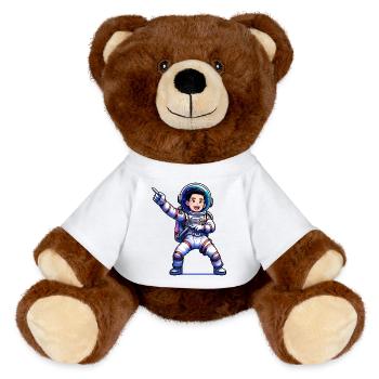 Glücklicher Astronaut - MiniFeet® RecycelBär® Braun - Weiß - Vorne