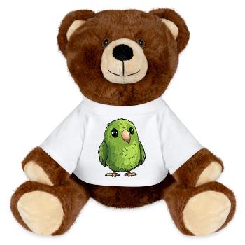 petit kakapo de Nouvelle-Zélande - Nounours RecycelBär® marron - blanc - Devant