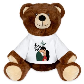 Embrasse-moi sous le gui - Nounours RecycelBär® marron - blanc - Devant