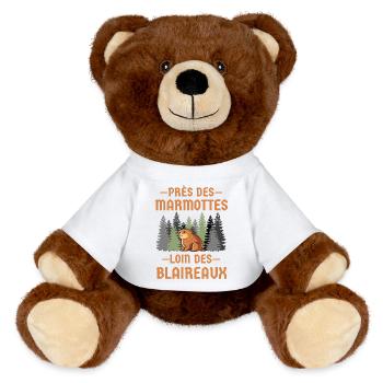 Marmotte forêt dense - Nounours RecycelBär® marron - blanc - Devant