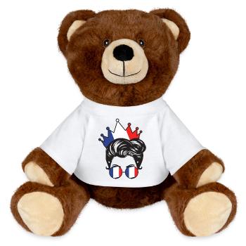 French Girl France Girl French France Women - MiniFeet® RecycelBär® Teddy Bear Brown - white - Front