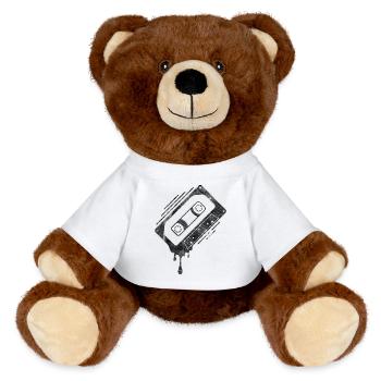 Dripping Cassette Tape - MiniFeet® RecycelBär® Teddy Bear Brown - white - Front