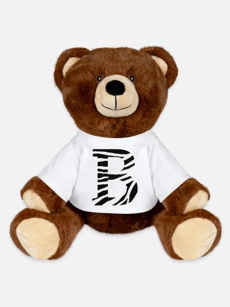 Buchstabe b Zebra - MiniFeet® RecycelBär® Braun - Weiß