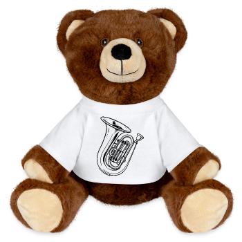 Tuba Sketch - MiniFeet® RecycelBär® Teddy Bear Brown - white - Front