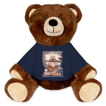 Chill Relax Capybara – Design d’animaux mignons et calmes - Nounours RecycelBär® marron - bleu marine - Devant