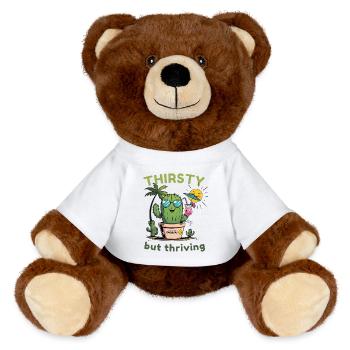 Kaktus Vibes – Trocken, cool & am Leben - MiniFeet® RecycelBär® Braun - Weiß - Vorne