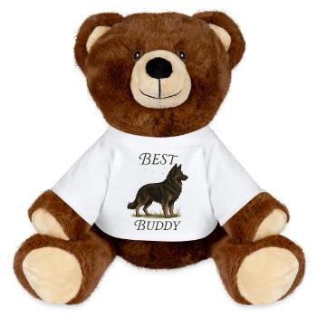 Altdeutscher Schäferhund – Best Buddy - MiniFeet® RecycelBär® Braun - Weiß - Vorne