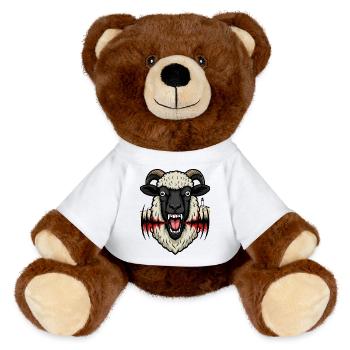 Moutons sur Texel - Nounours RecycelBär® marron - blanc - Devant