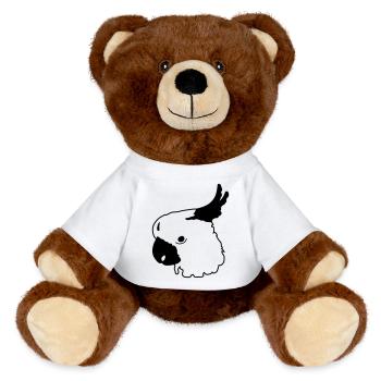 Papagei - MiniFeet® RecycelBär® Braun - Weiß - Vorne