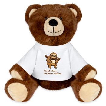 Pas sans mon café, Paresseux - Nounours RecycelBär® marron - blanc - Devant
