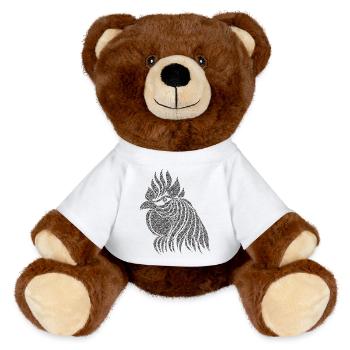 Chicken Fans - Rooster - Rooster - Flower Chicken - Organic - MiniFeet® RecycelBär® Teddy Bear Brown - white - Front