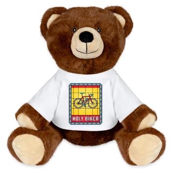Bicycle Stained Glass - MiniFeet® RecycelBär® Teddy Bear Brown - white - Front