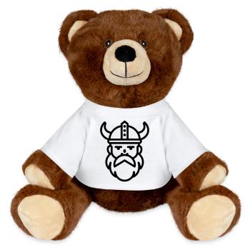 Wikinger - MiniFeet® RecycelBär® Braun - Weiß - Vorne