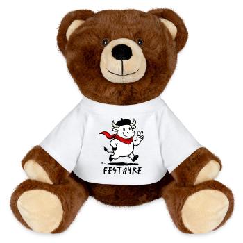 Festayre,Taureau des Férias - Nounours RecycelBär® marron - blanc - Devant