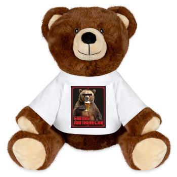 Cheers Motherfckr - MiniFeet® RecycelBär® Teddy Bear Brown - white - Front