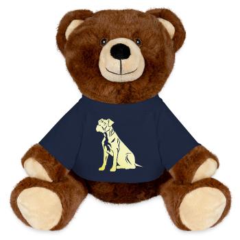 Silhouette de chien boxer - Nounours RecycelBär® marron - bleu marine - Devant