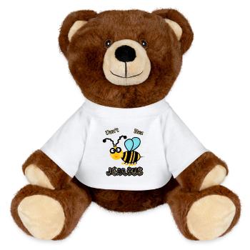Drôle d’abeille - Nounours RecycelBär® marron - blanc - Devant