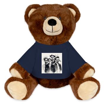 Friends Ink Portrait - MiniFeet® RecycelBär® Teddy Bear Brown - french navy - Front