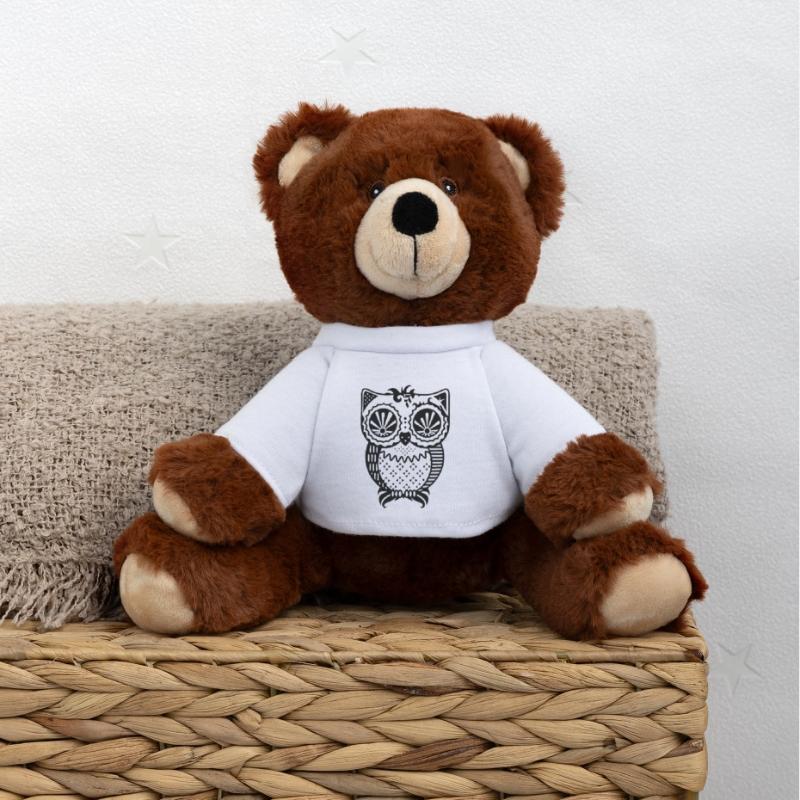 Patchwork Eule MiniFeet® RecycelBär® Braun