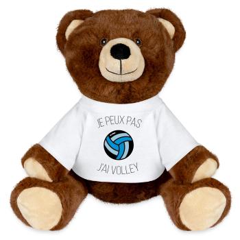 i can't volley - MiniFeet® RecycelBär® Teddy Bear Brown - white - Front