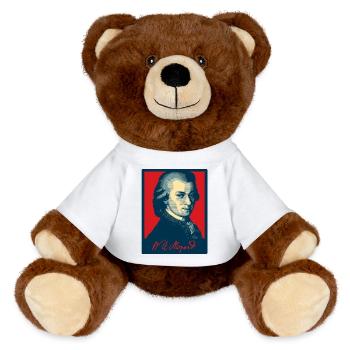Wolfgang Amadeus Mozart - MiniFeet® RecycelBär® Braun - Weiß - Vorne