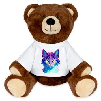 Katze Bunt - MiniFeet® RecycelBär® Braun - Weiß - Vorne