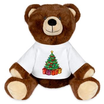 Tannenbaum - MiniFeet® RecycelBär® Braun - Weiß - Vorne