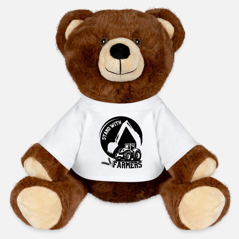 stand with farmers - MiniFeet® RecycelBär® Teddy Bear Brown - white