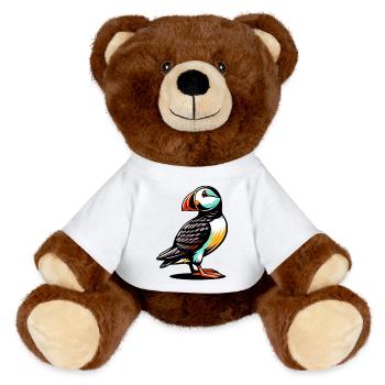 Puffin - MiniFeet® RecycelBär® Teddy Bear Brown - white - Front