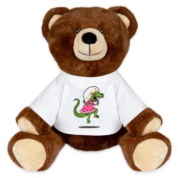 Tyrannosaurus Rex Tarnung für die Jagd - MiniFeet® RecycelBär® Braun - Weiß - Vorne