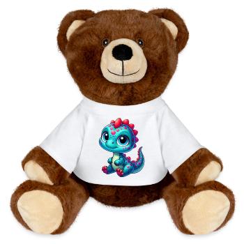 Dinosaurier - MiniFeet® RecycelBär® Braun - Weiß - Vorne