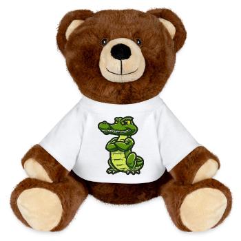 Bande dessinée alligator - Nounours RecycelBär® marron - blanc - Devant