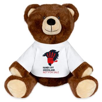 Hands Off Greenland n’est pas à vendre - Nounours RecycelBär® marron - blanc - Devant