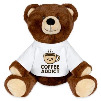 Accro au café - Nounours RecycelBär® marron - blanc - Devant