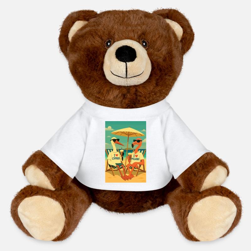 Vögel im Sommerklima - MiniFeet® RecycelBär® Braun - Weiß