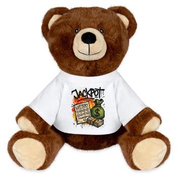 Graffiti Art Jackpot Lottery - MiniFeet® RecycelBär® Teddy Bear Brown - white - Front