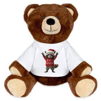 Waschbär - MiniFeet® RecycelBär® Braun - Weiß - Vorne