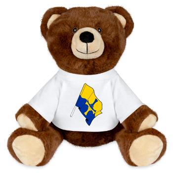 Drapeau de Durham - Nounours RecycelBär® marron - blanc - Devant