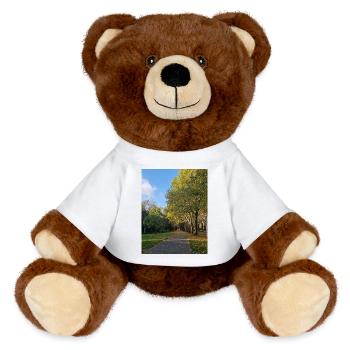 Herbstpfad durch Lauballee - MiniFeet® RecycelBär® Braun - Weiß - Vorne