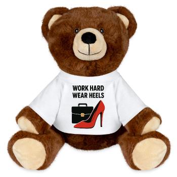 Business Babe : Talons à la Travail Dur - Nounours RecycelBär® marron - blanc - Devant