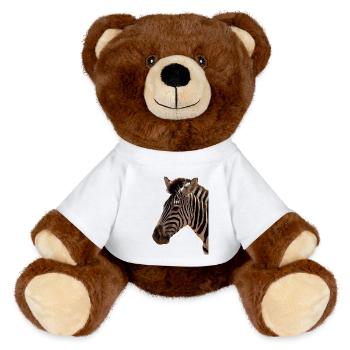 Tête de zèbre - Nounours RecycelBär® marron - blanc - Devant