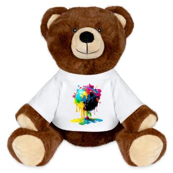 Globus - Erde - Weltkugel - MiniFeet® RecycelBär® Braun - Weiß - Vorne