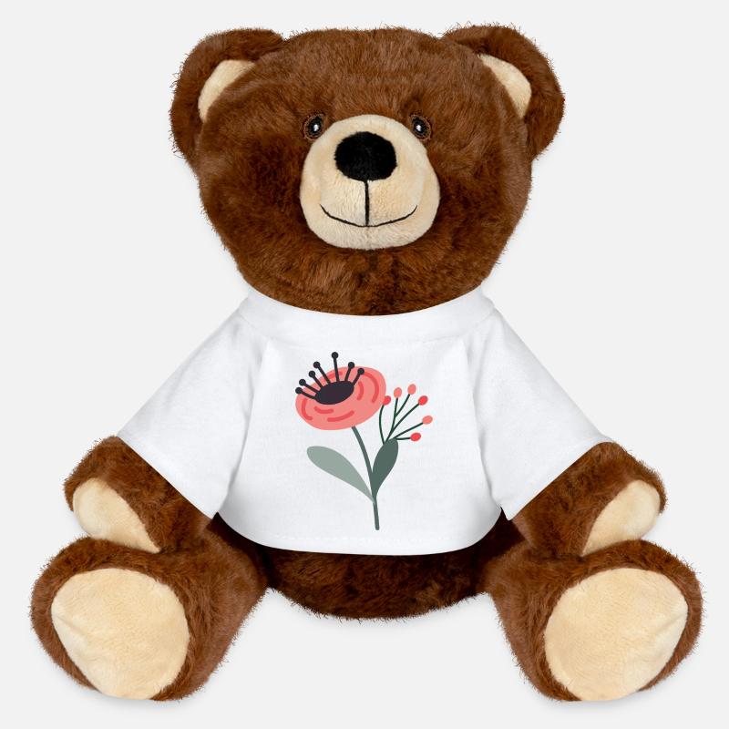Fleur - Nounours RecycelBär® marron - blanc