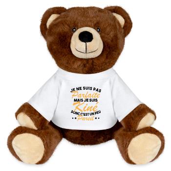 Kinésithérapeute Humour Kinésithérapie Kiné - Nounours RecycelBär® marron - blanc - Devant